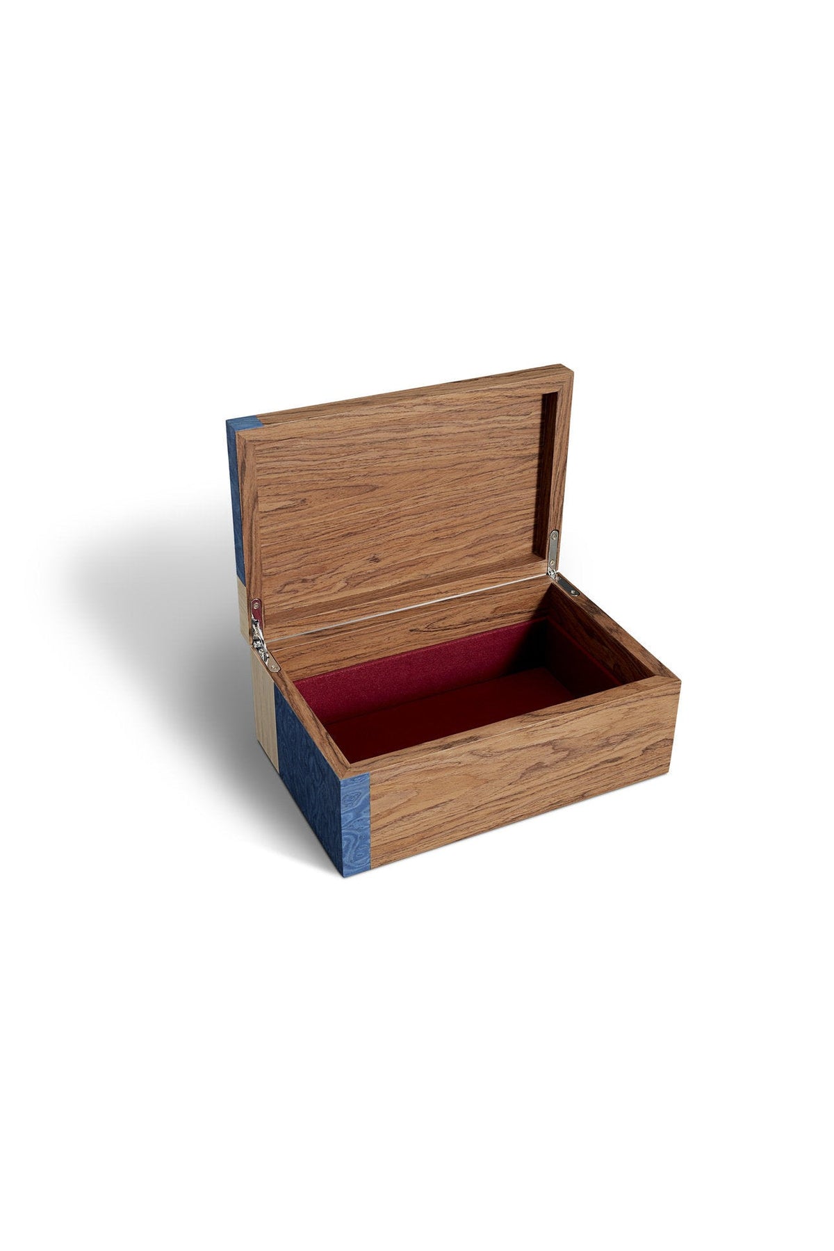 Boîte Edgar en bois - Marron & Bleu