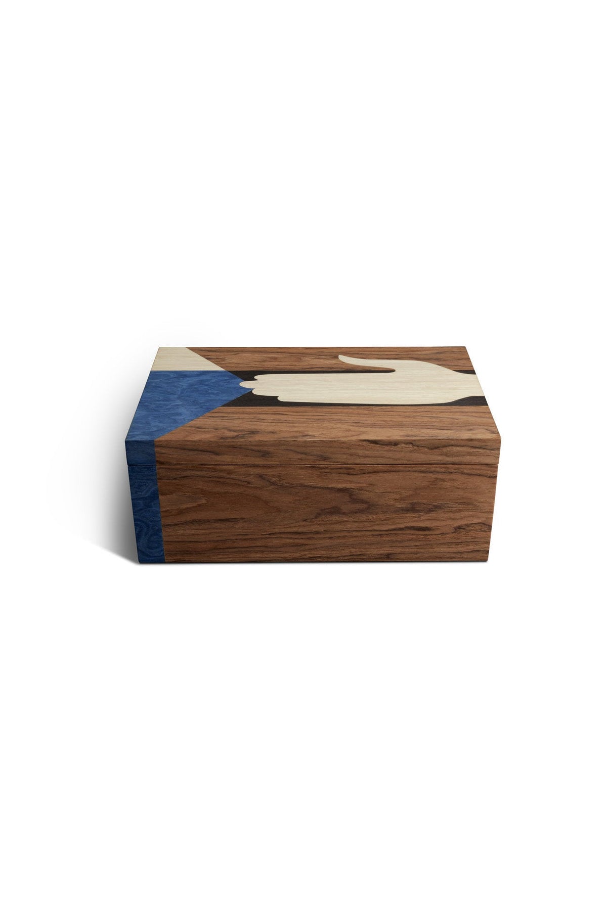Boîte Edgar en bois - Marron & Bleu