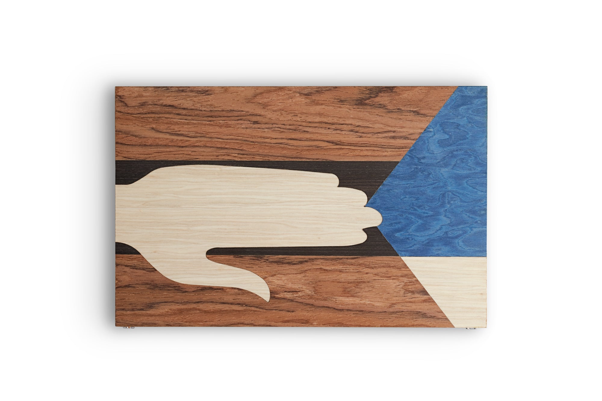 Boîte Edgar en bois - Marron & Bleu