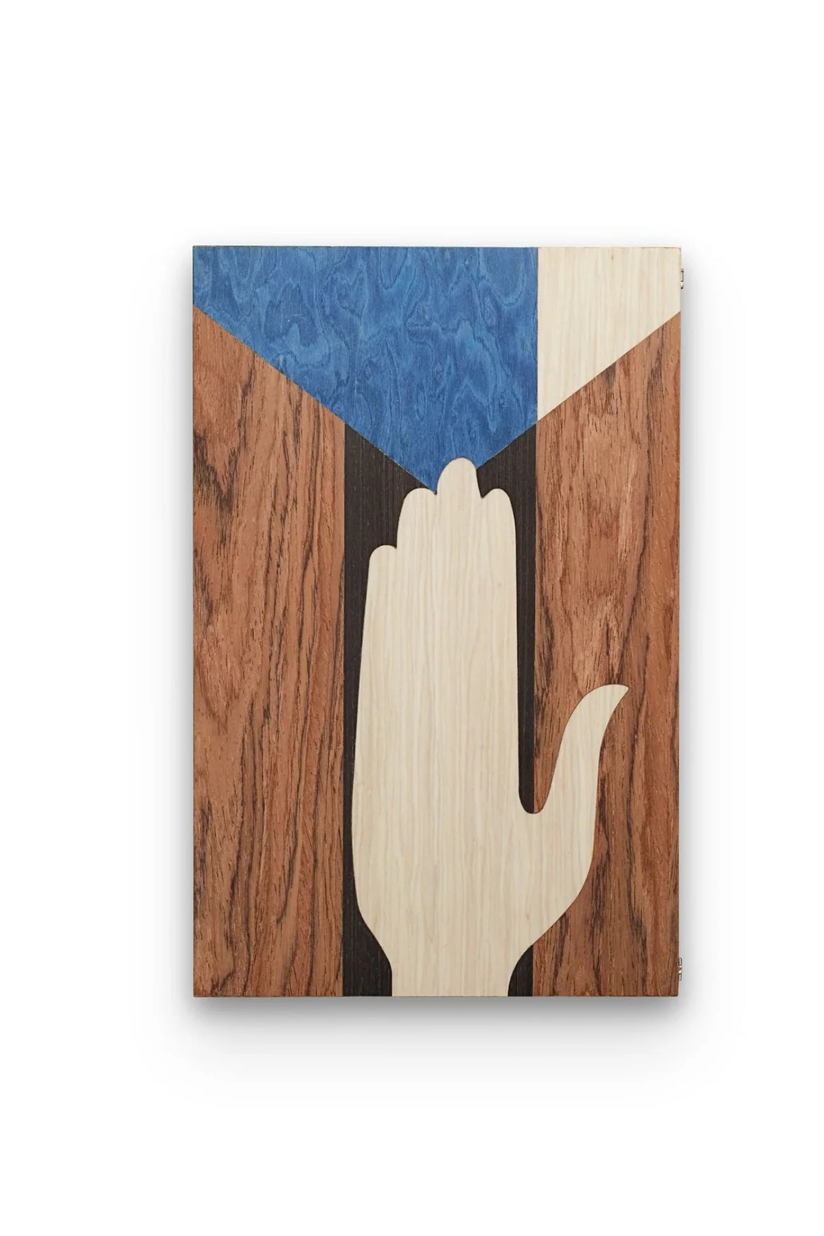 Boîte Edgar en bois - Marron & Bleu