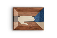 Vide poche Edgar en bois - Marron & Bleu