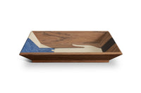 Vide poche Edgar en bois - Marron & Bleu