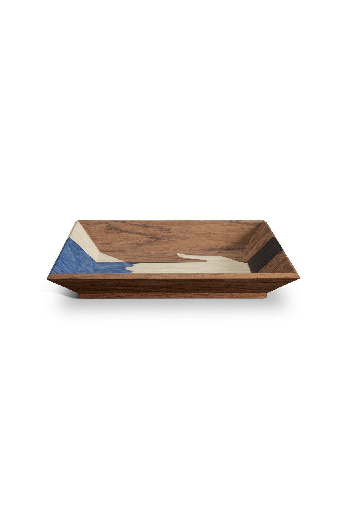 Vide poche Edgar en bois - Marron & Bleu
