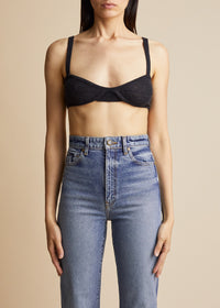 Bralette Eda en cachemire - Charcoal