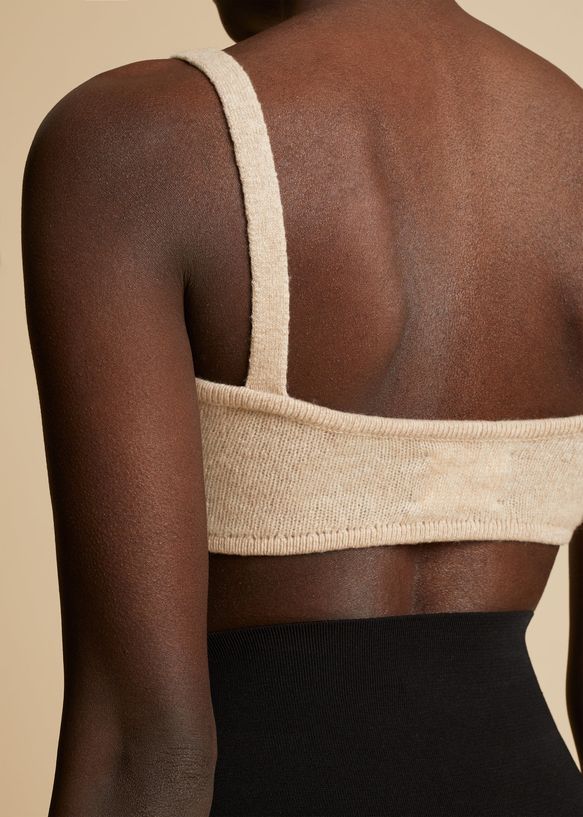 Eda bralette in cashmere - Custard