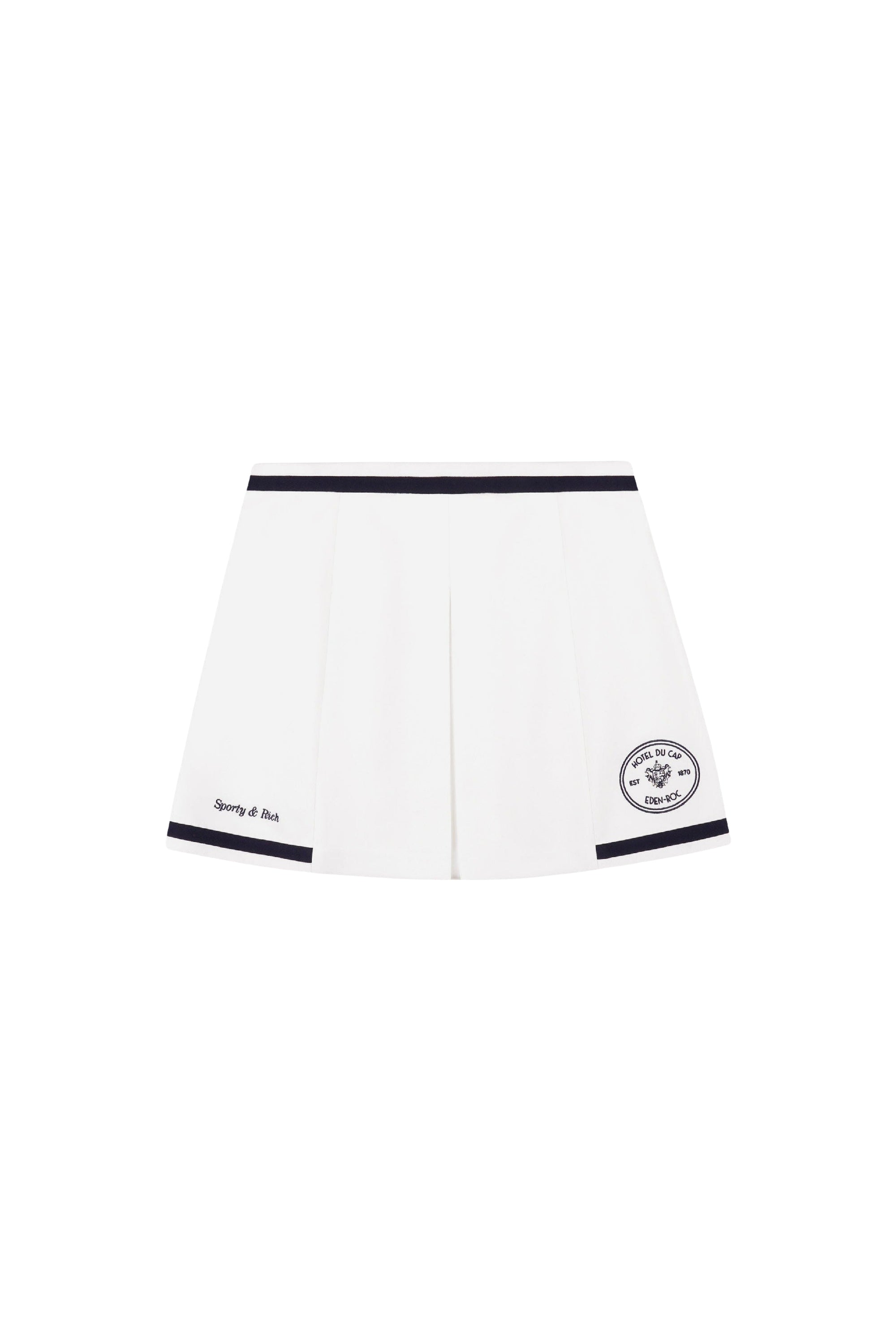 Jupe Eden Crest à broderie - White & Dark Navy