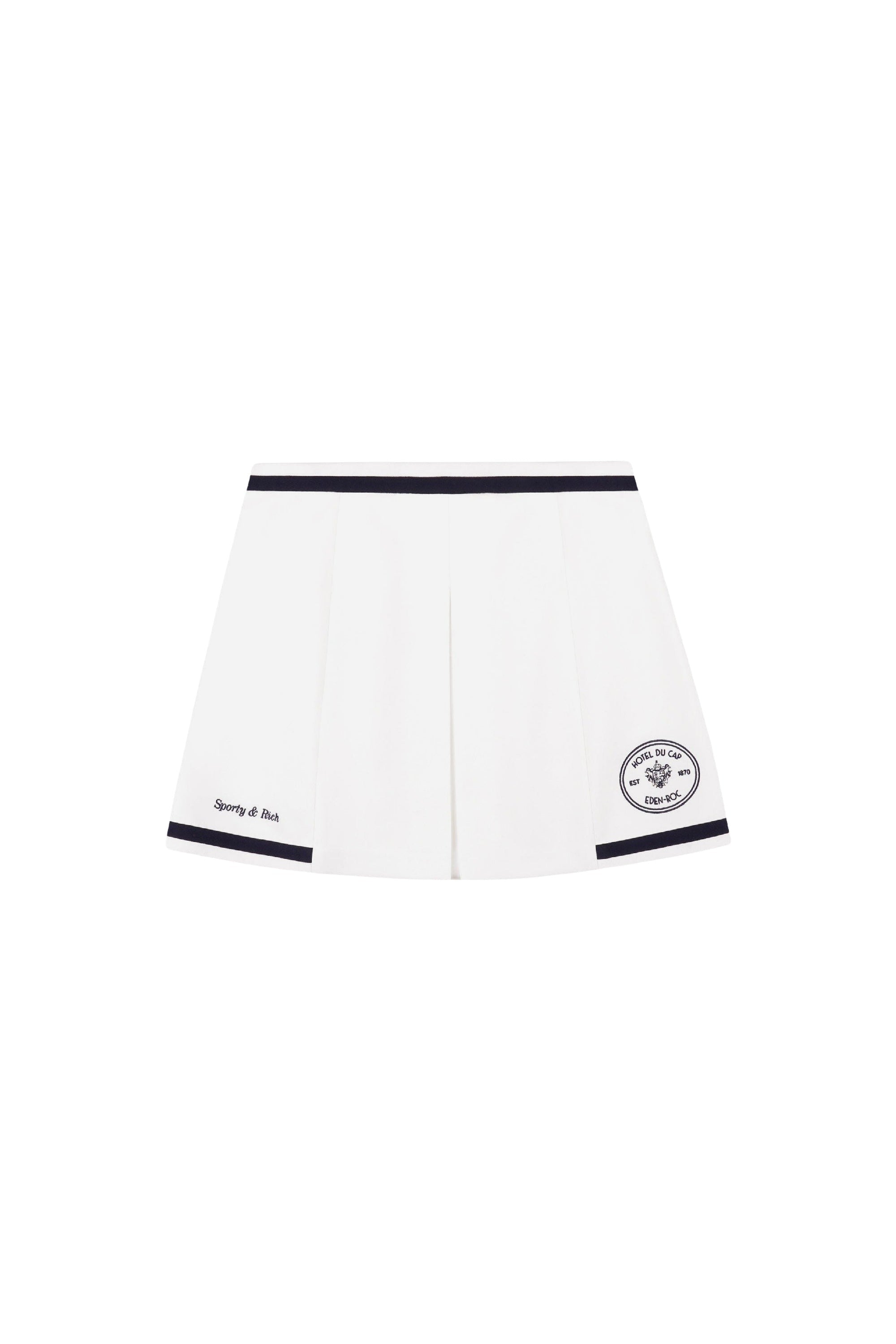 Jupe Eden Crest à broderie - White & Dark Navy