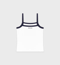 Eden Crest tank top with embroidery - White & Dark Navy