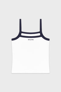 Débardeur Eden Crest à broderie - White & Dark Navy