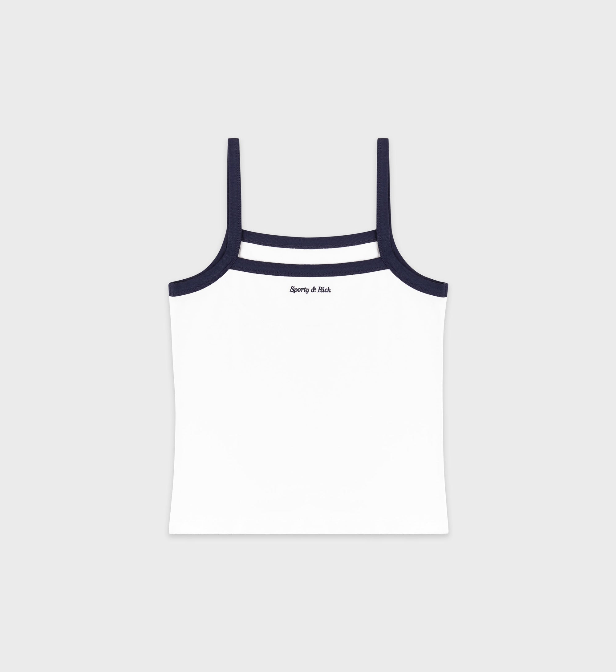 Débardeur Eden Crest à broderie - White & Dark Navy