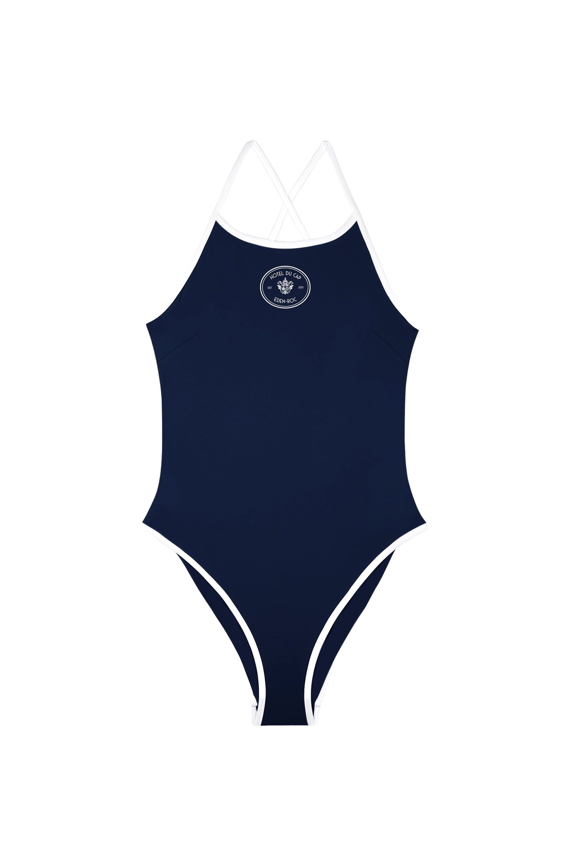 Eden Crest one-piece swimsuit - Navy Blue & White