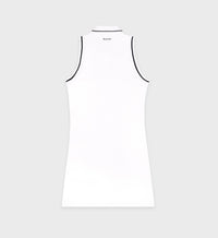 Eden Crest pique polo dress - White & Dark Navy