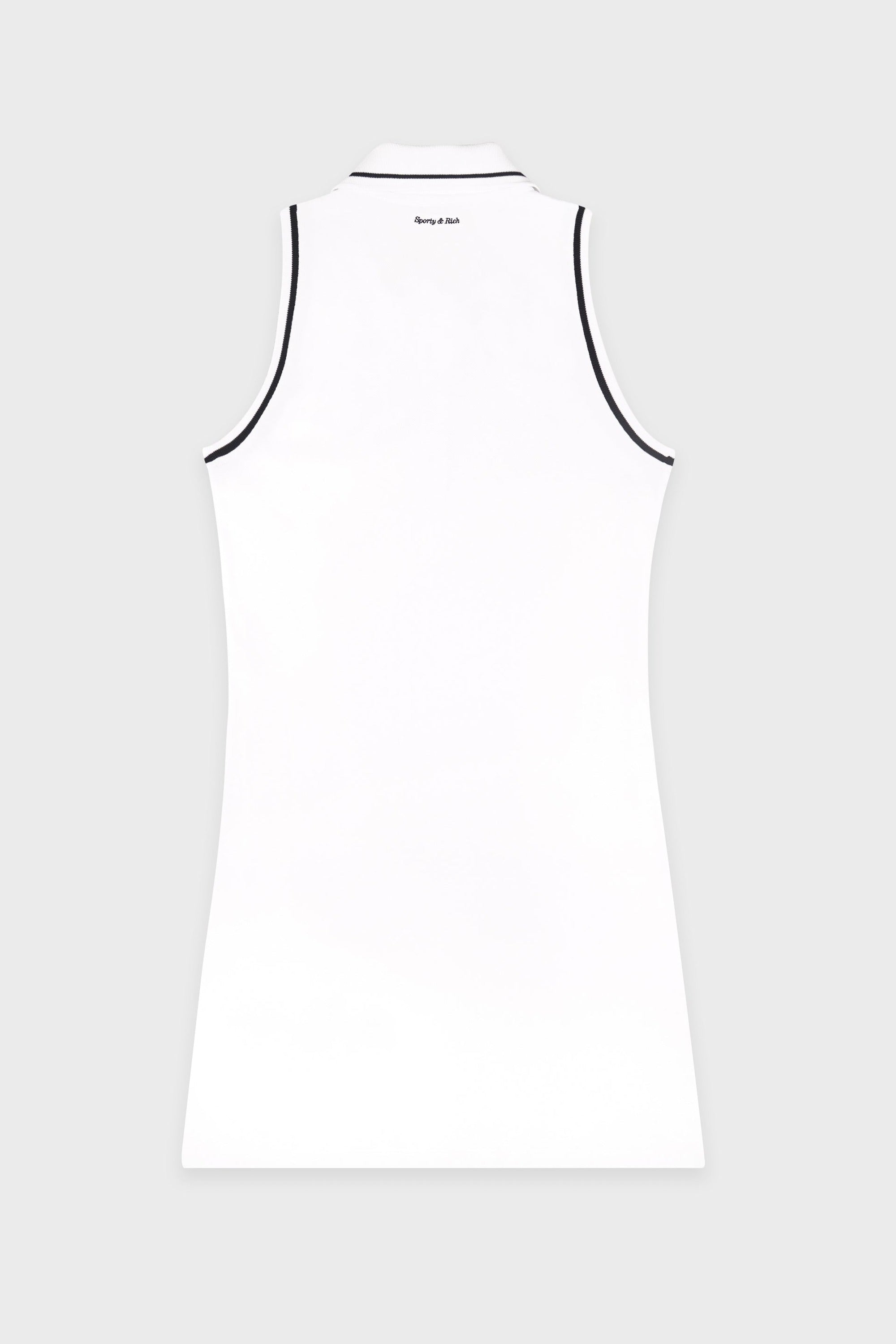 Robe polo Eden Crest en piqué - White & Dark Navy
