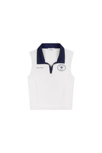 Polo Eden Crest sans manches avec logo - White & Dark Navy