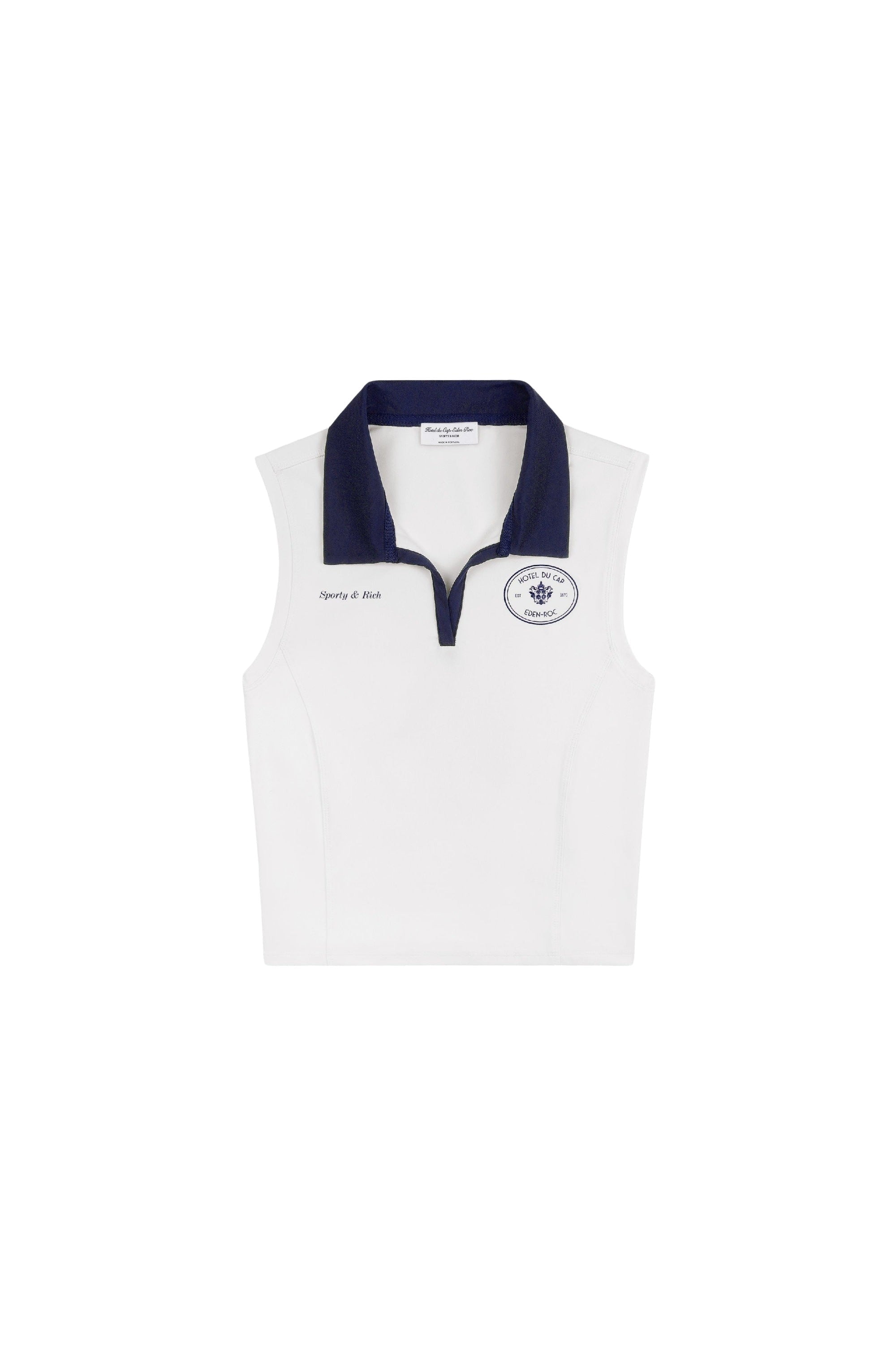 Polo Eden Crest sans manches avec logo - White & Dark Navy