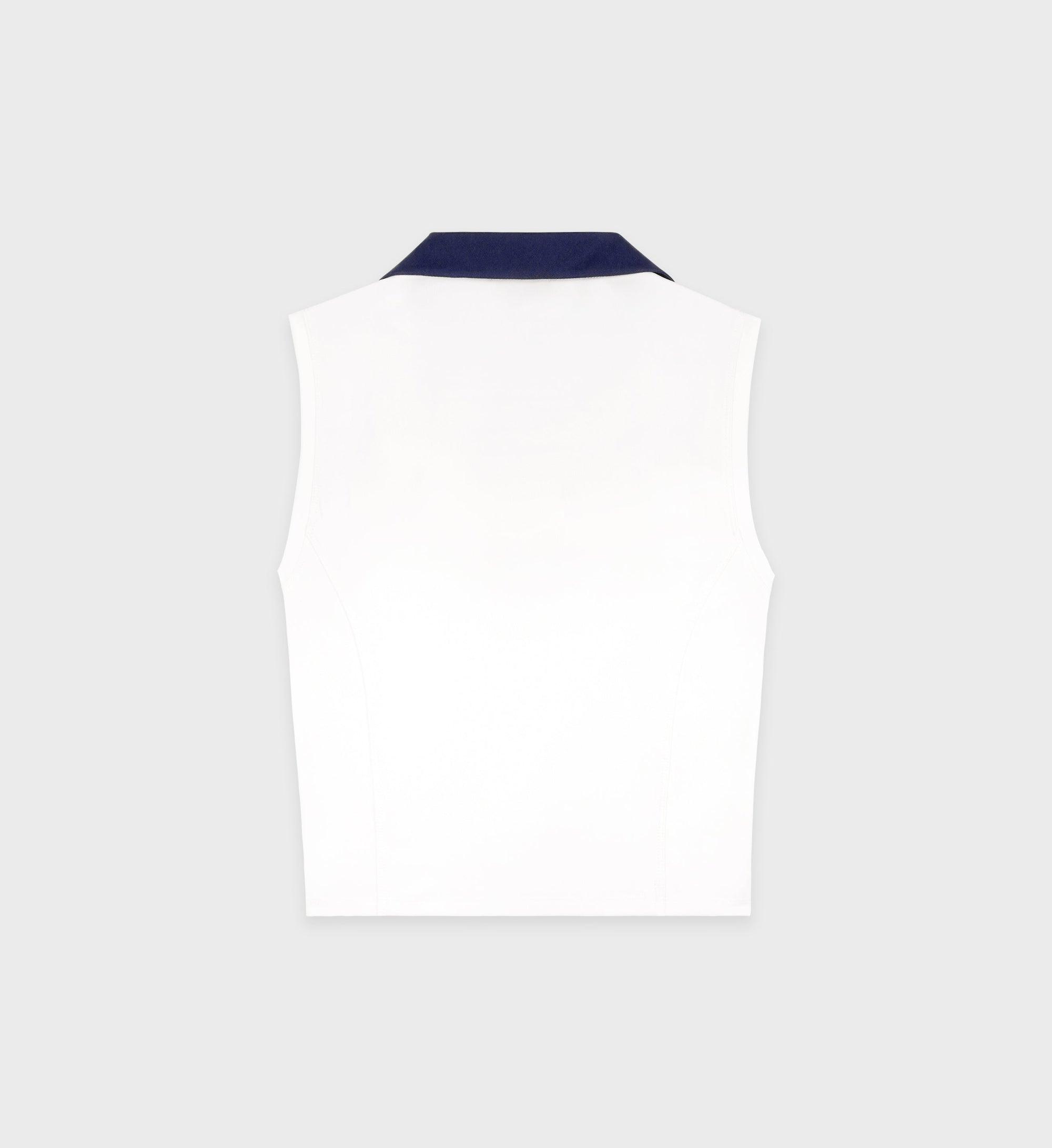 Eden Crest sleeveless polo shirt with logo - White & Dark Navy