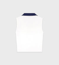 Polo Eden Crest sans manches avec logo - White & Dark Navy