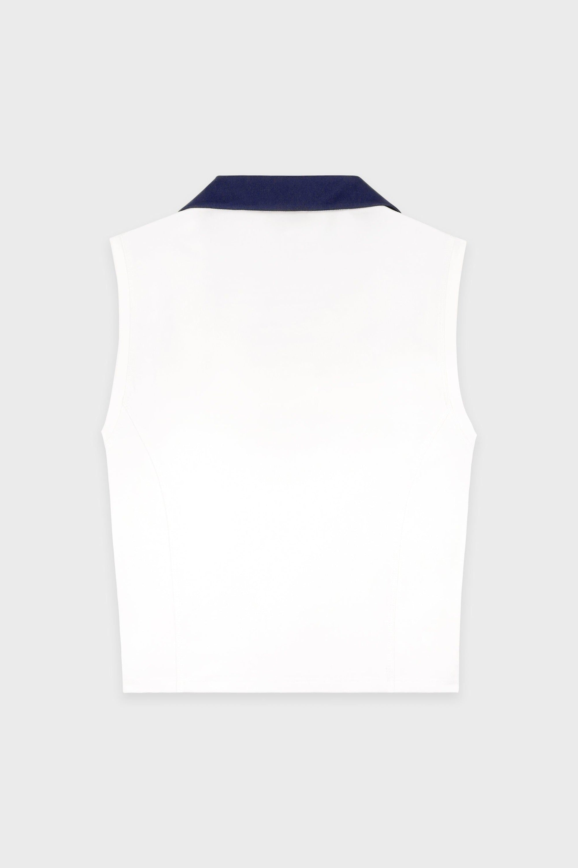 Polo Eden Crest sans manches avec logo - White & Dark Navy