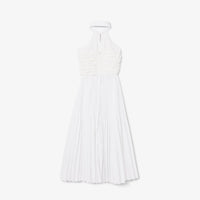 Robe polo sans manches plissée - Blanc