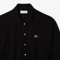 Casual polo dress in petit piqué - Black