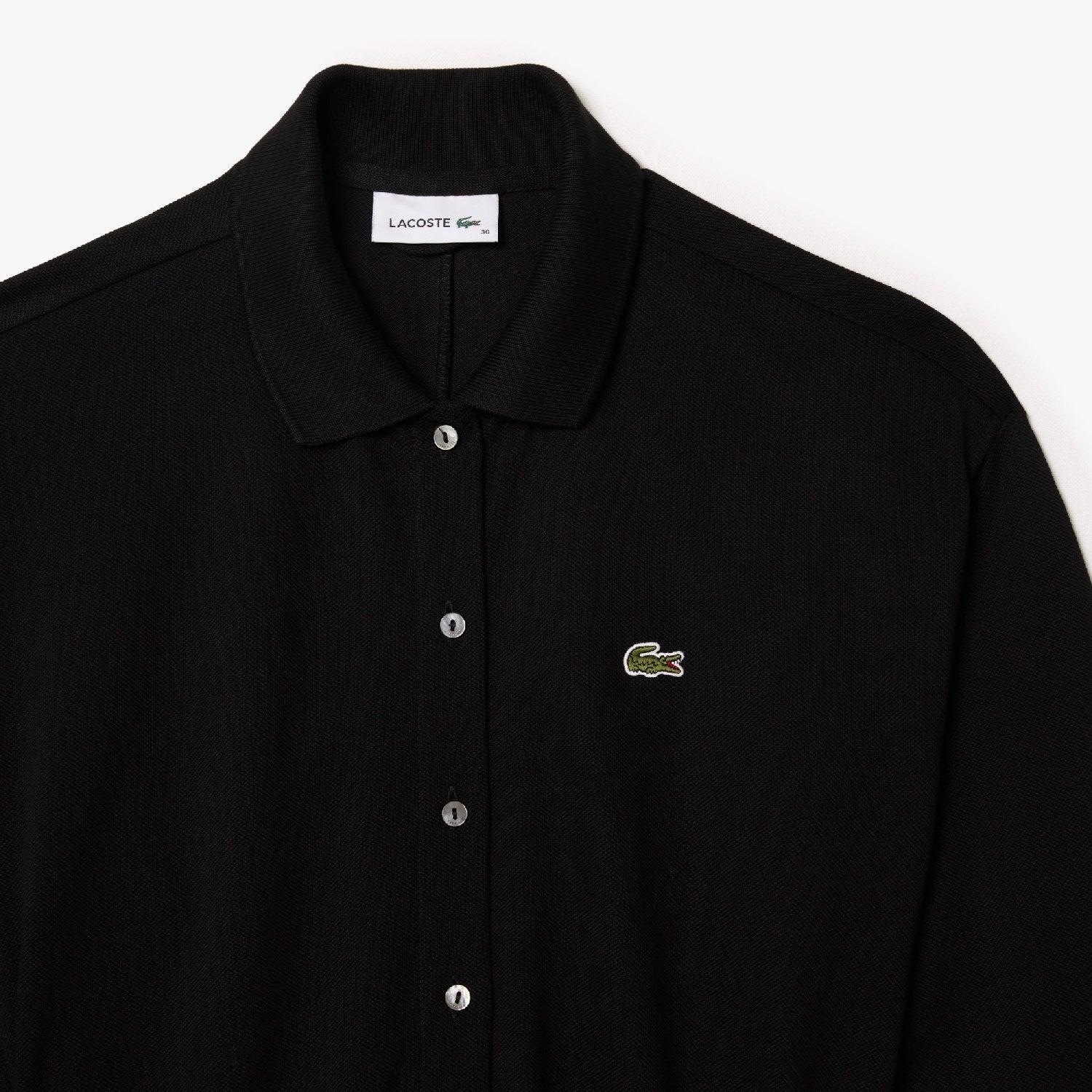 Robe polo décontractée en petit piqué - Noir