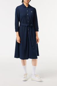Robe polo décontractée en petit piqué - Marine