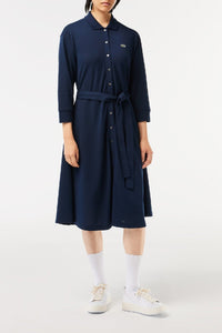 Robe polo décontractée en petit piqué - Marine