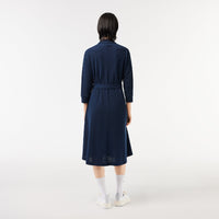 Robe polo décontractée en petit piqué - Marine