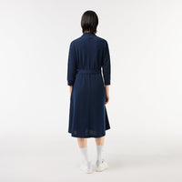 Robe polo décontractée en petit piqué - Marine