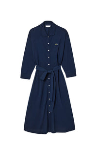 Robe polo décontractée en petit piqué - Marine