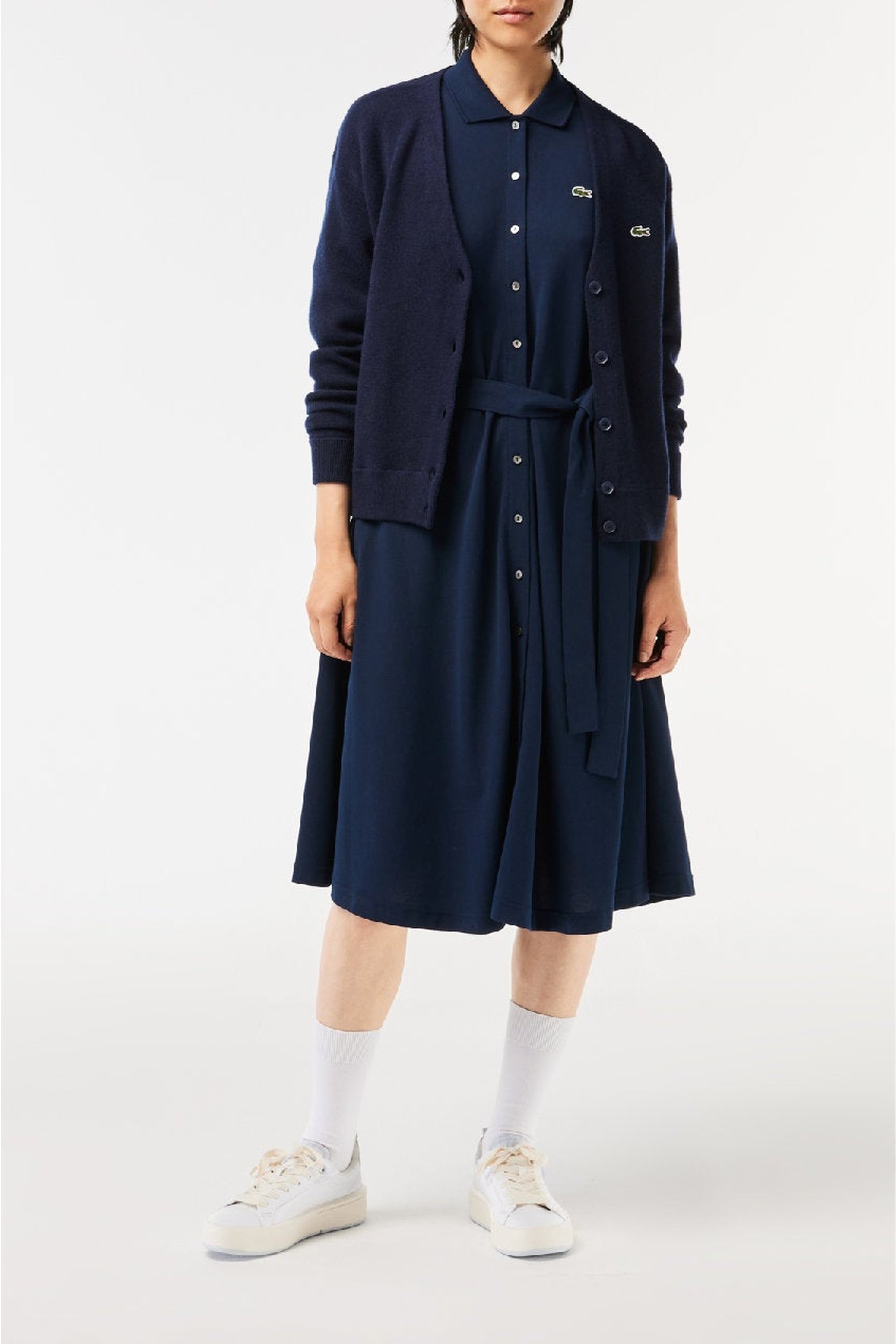 Robe polo décontractée en petit piqué - Marine