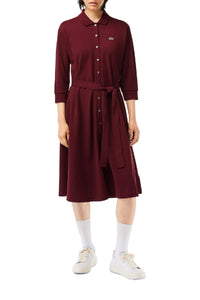 Robe polo décontractée en petit piqué - Noir