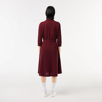 Casual polo dress in petit piqué - Black