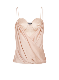 Bustier à fines bretelles en satin - Nude Pale & Nude
