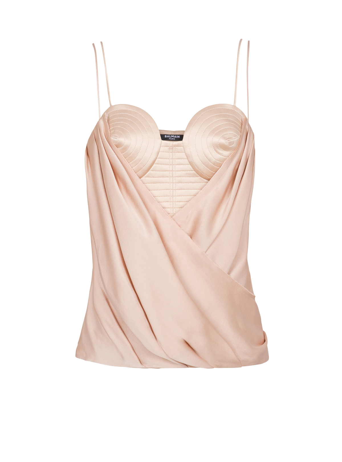 Bustier à fines bretelles en satin - Nude Pale & Nude