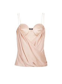 Bustier à fines bretelles en soie - Nude Pale & Nude