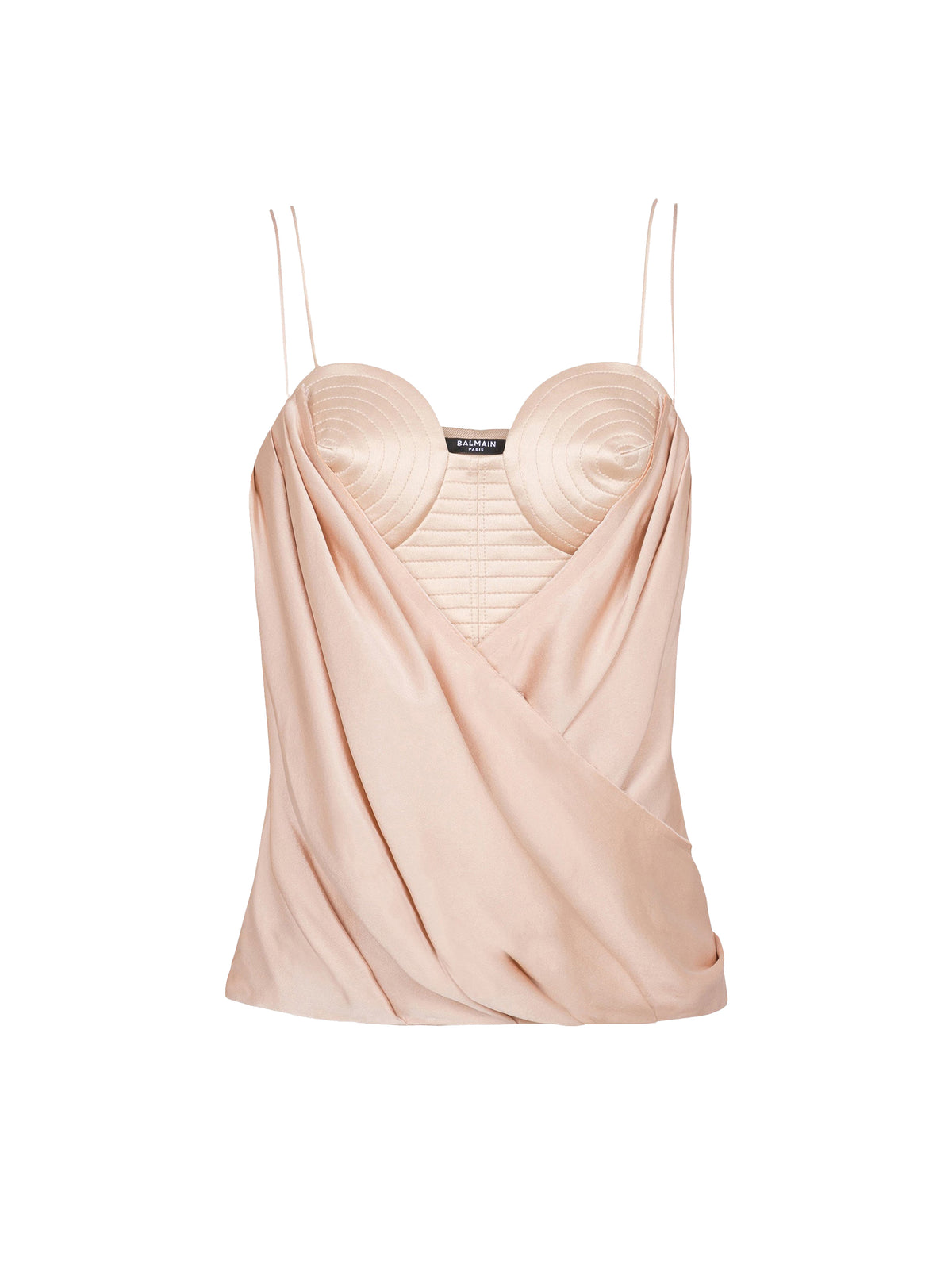 Bustier à fines bretelles en soie - Nude Pale & Nude