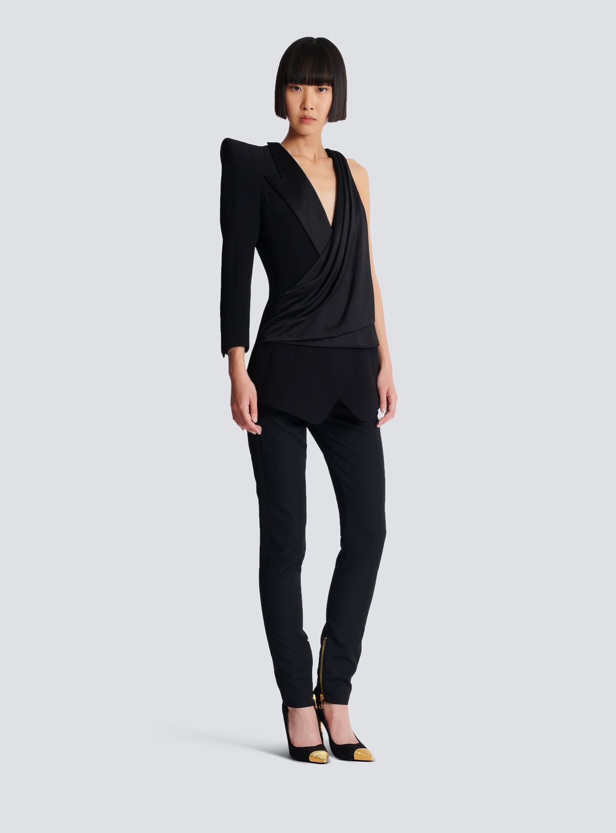 Veste asymétrique à épaule structurée - Noir