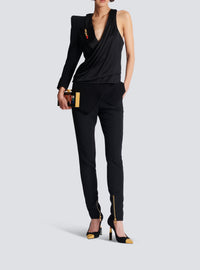 Veste asymétrique à épaule structurée - Noir