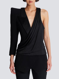 Veste asymétrique à épaule structurée - Noir