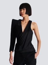 Veste asymétrique à épaule structurée - Noir