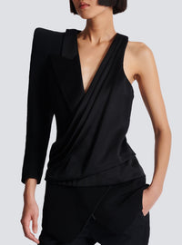 Veste asymétrique à épaule structurée - Noir