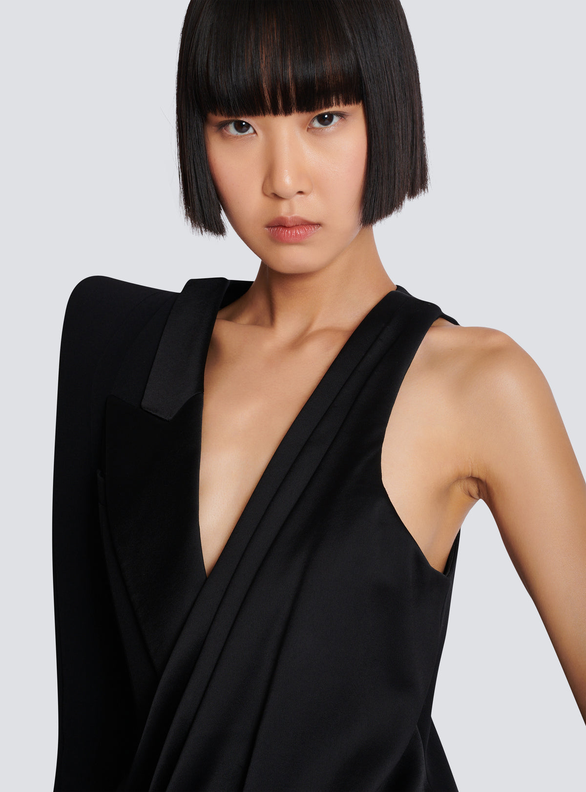Veste asymétrique à épaule structurée - Noir