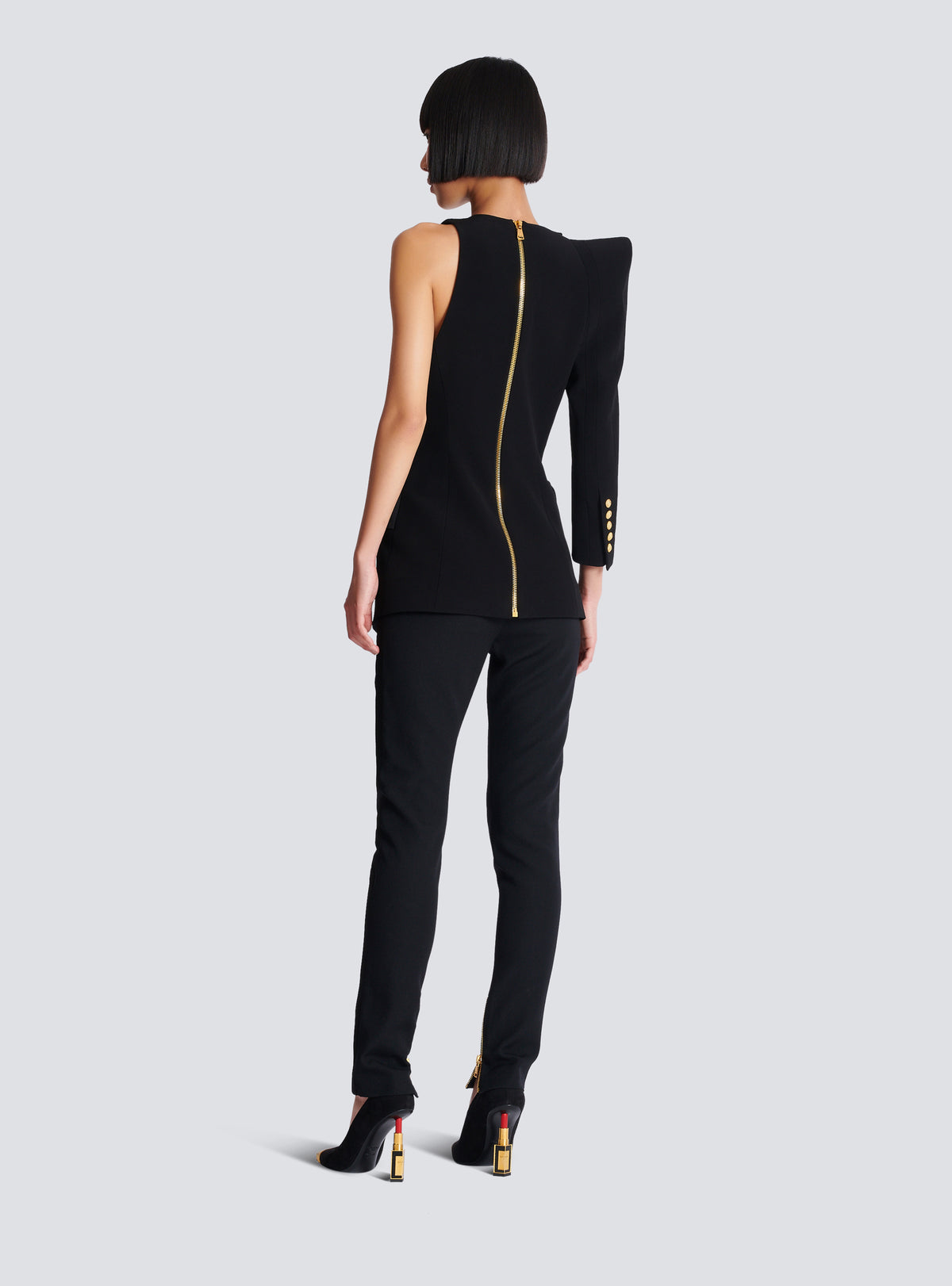 Veste asymétrique à épaule structurée - Noir