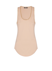 Débardeur fluide en jersey avec chaînes - Nude & Or