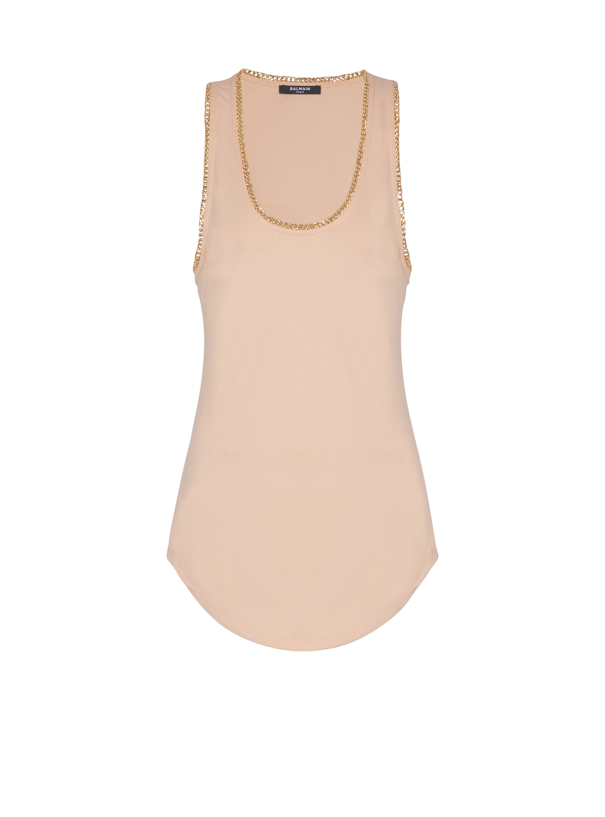 Débardeur fluide en jersey avec chaînes - Nude & Or