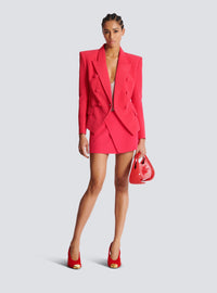 Mini-jupe asymétrique en crêpe - Fuchsia Vif