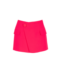 Mini-jupe asymétrique en crêpe - Fuchsia Vif