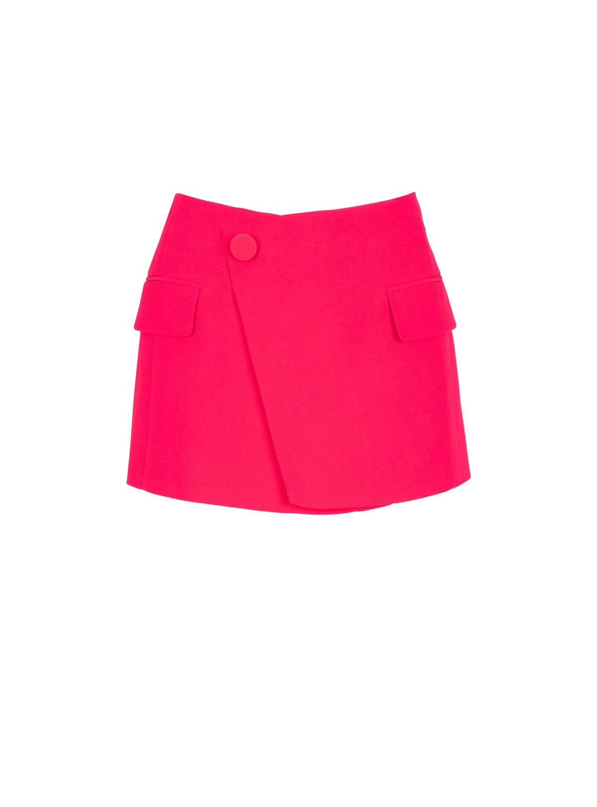 Mini-jupe asymétrique en crêpe - Fuchsia Vif