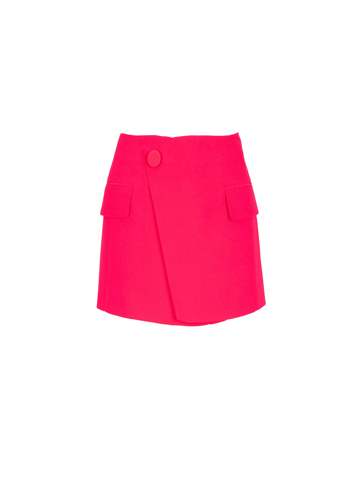 Mini-jupe asymétrique en crêpe - Fuchsia Vif
